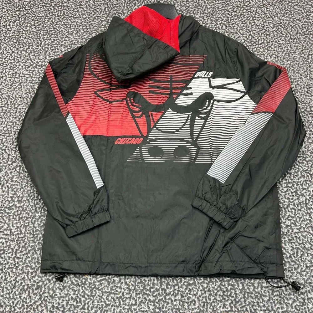 Chicago Bulls Windbreaker Jacket Men‎ Small NBA 1/4 Zip Long Sleeve New S - Picture 2 of 7
